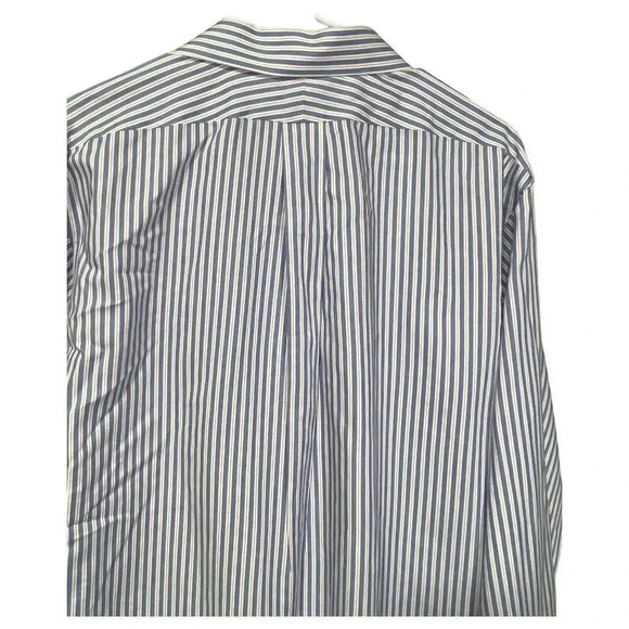 Brooks Brothers Dress Shirt Mens 17-6/7 Blue Pink White Stripe Regent Button Up - Picture 8 of 10